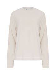 Long Tall Sally White Microfleece Pyjama Top - Image 6 of 6