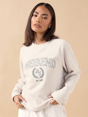 PixieGirl Petite White Microfleece Pyjamas Top - Image 1 of 6