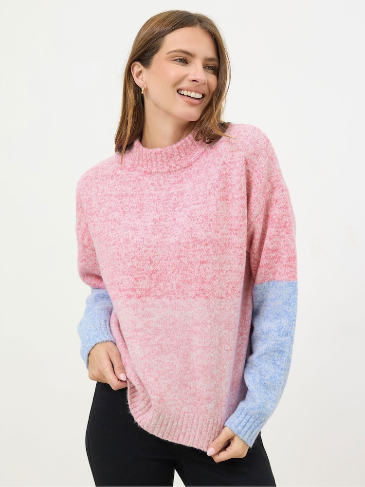 M&Co Pink Colourblock Jumper - Image 1 of 5 M&Co Pink Colourblock Jumper - Image 1 of 5
