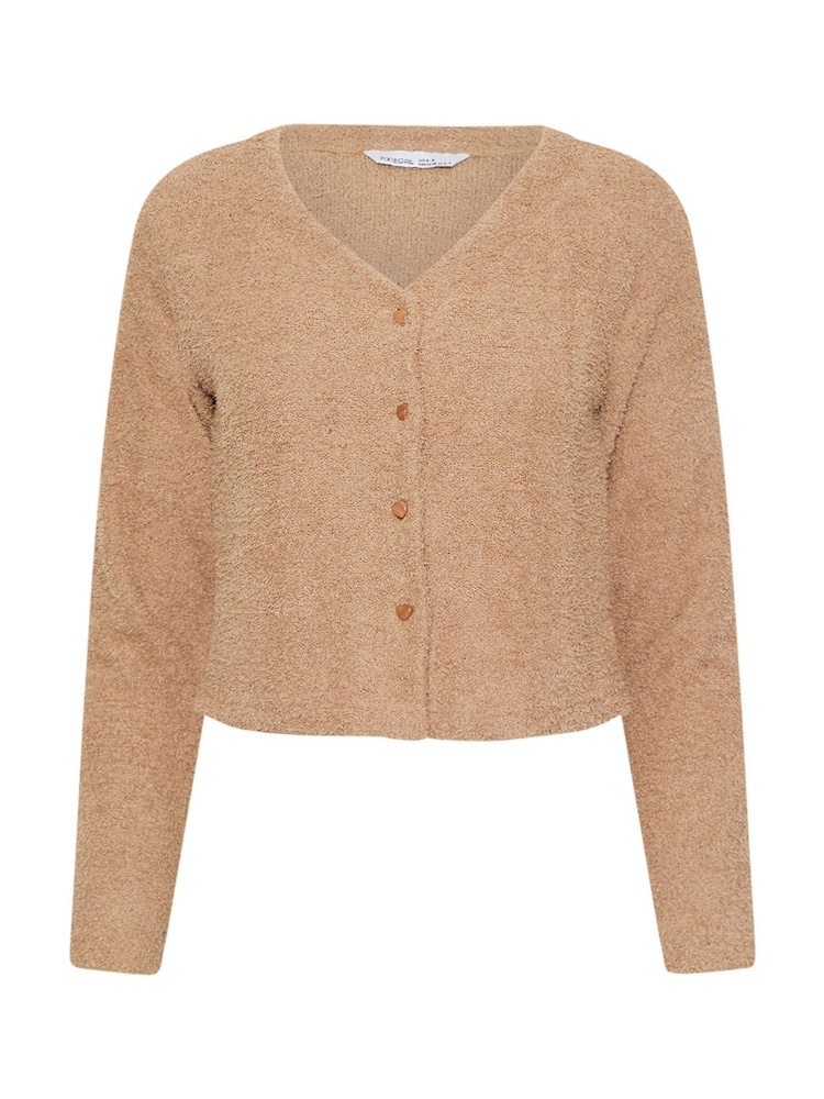 PixieGirl Petite Chocolate Brown Chenille Cardigan Pyjamas Top - Image 5 of 5 PixieGirl Petite Chocolate Brown Chenille Cardigan Pyjamas Top - Image 5 of 5