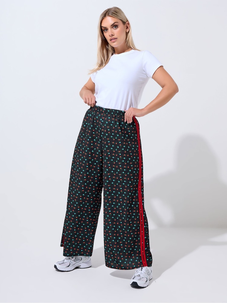 Yours Curve Black Limited Stripe Trousers - Image 2 of 5 Yours Curve Black Limited Stripe Trousers - Image 2 of 5