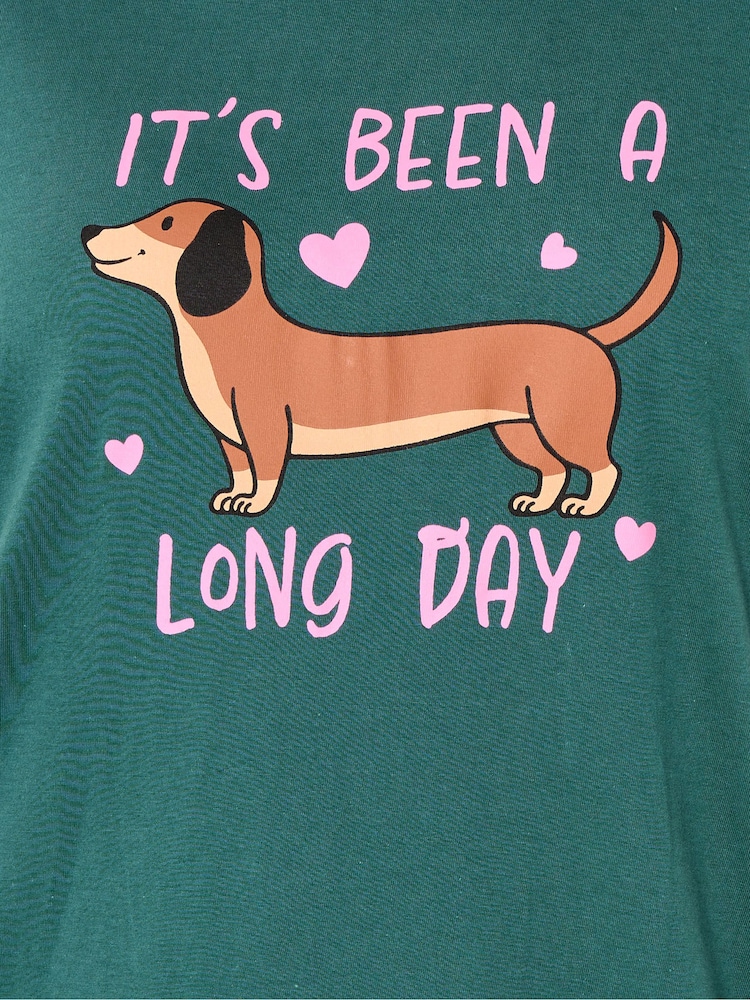 Yours Curve Green Long Day Dipped Back Nightdress - Image 5 of 5 Yours Curve Green Long Day Dipped Back Nightdress - Image 5 of 5