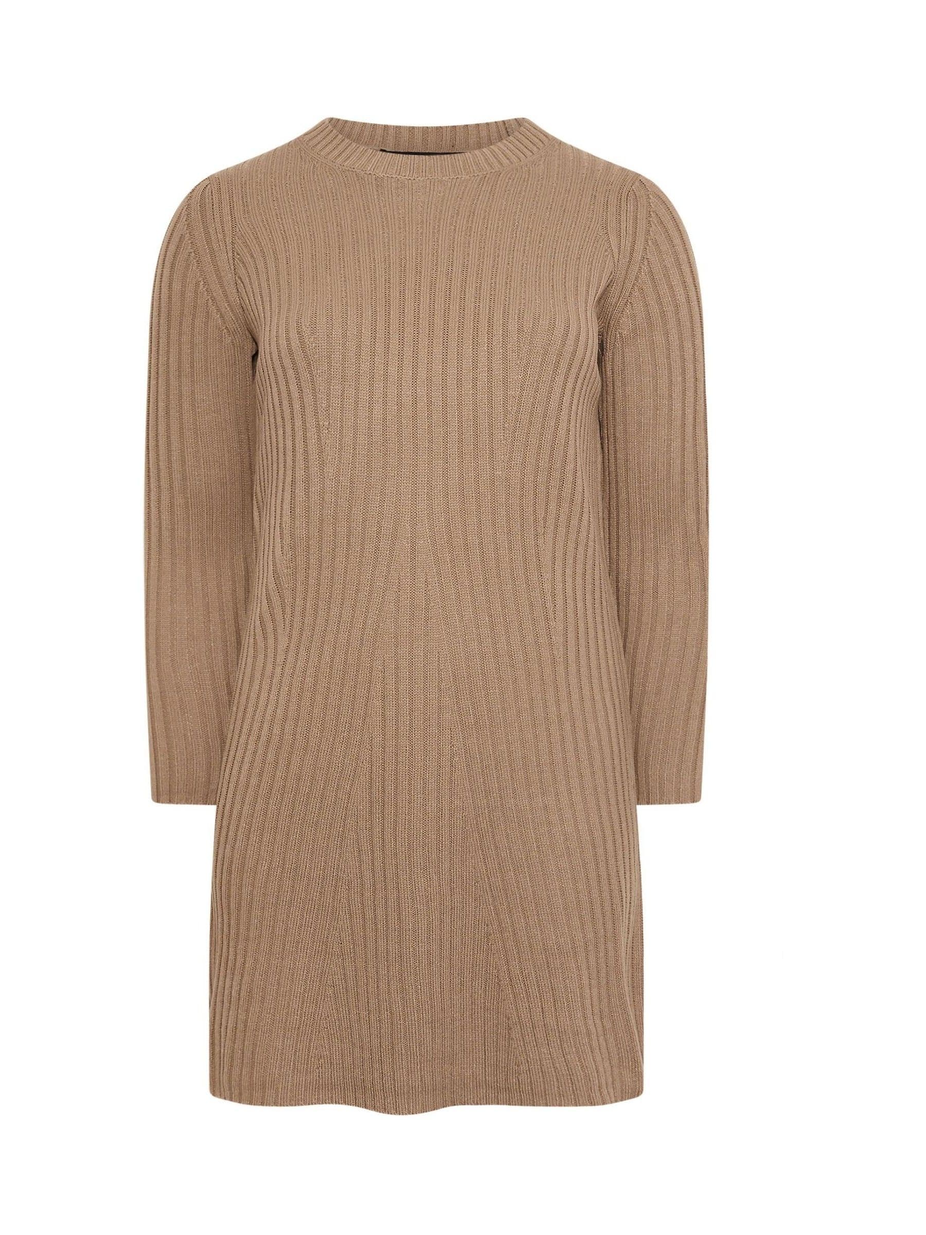 squire brown rib knit crew neck long sleeve a-line dress Fear of God Fitted Long Sleeve Dress
