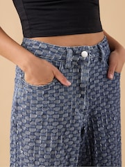 PixieGirl Petite Textured Wide Leg Jeans - Imagen 4 de 5