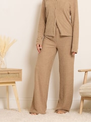 Long Tall Sally Dark Brown Chenille Wide Leg Joggers - Image 2 of 5