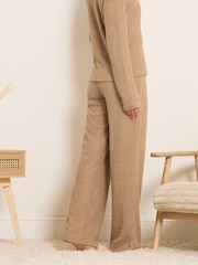 Long Tall Sally Dark Brown Chenille Wide Leg Joggers - Image 3 of 5