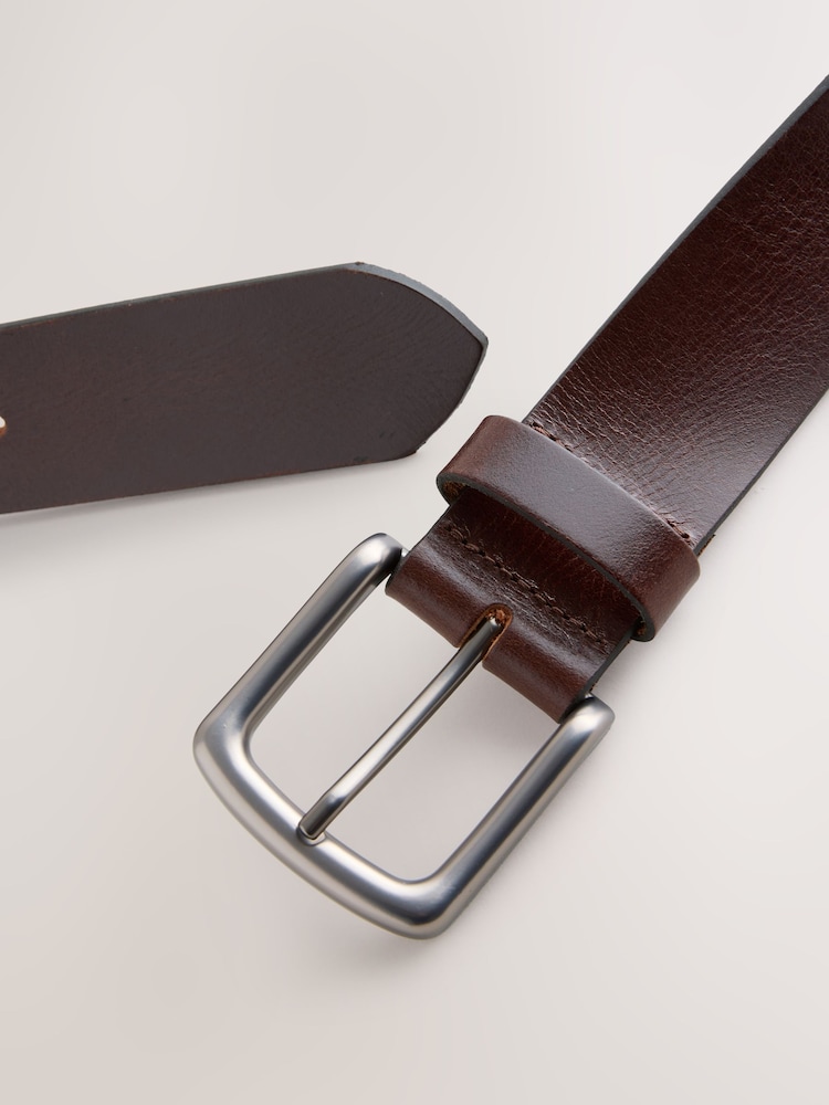 بني - حزام جلد كاجوال - صورة 4 من 4