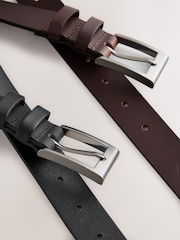 Black Chocolate Brown Leather Belt 2 Pack - Image 4 of 5