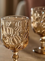 Ensemble de 4 verres à vin pressés à la citrouille d’automne - Image 5 de 6