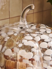 Clear Confetti Glass Pumpkin Cloche Wood Base - Image 5 of 6