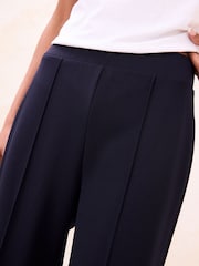 Lipsy Navy Blue Petite High Waist Wide Leg Trousers - Image 2 of 4