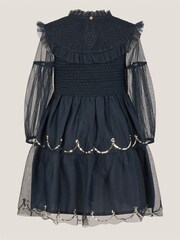 Monsoon Bow Shirred Mesh Dress - صورة 2 من 3