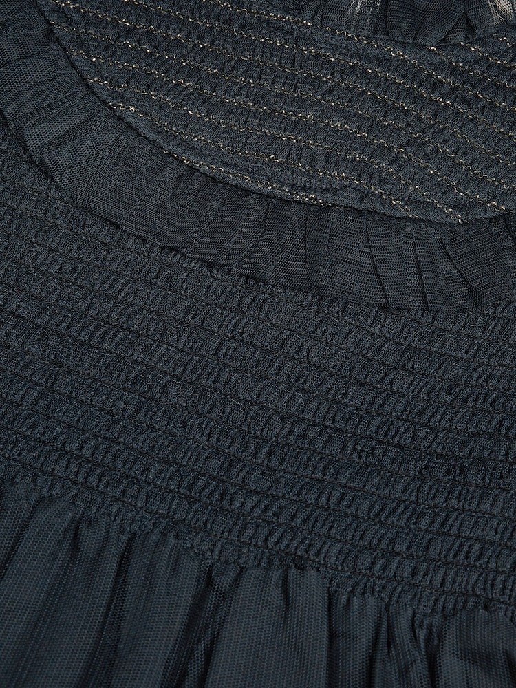 Monsoon Bow Shirred Mesh Dress - صورة 3 من 3 Monsoon Bow Shirred Mesh Dress - صورة 3 من 3
