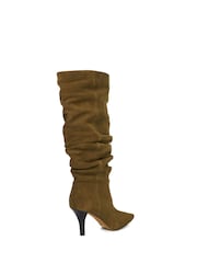 Dune London Green Santi Knee High Boots - Image 4 of 6