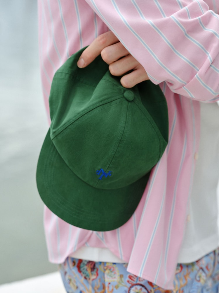 Green Cap with Embroidery - Image 2 of 3 Green Cap with Embroidery - Image 2 of 3
