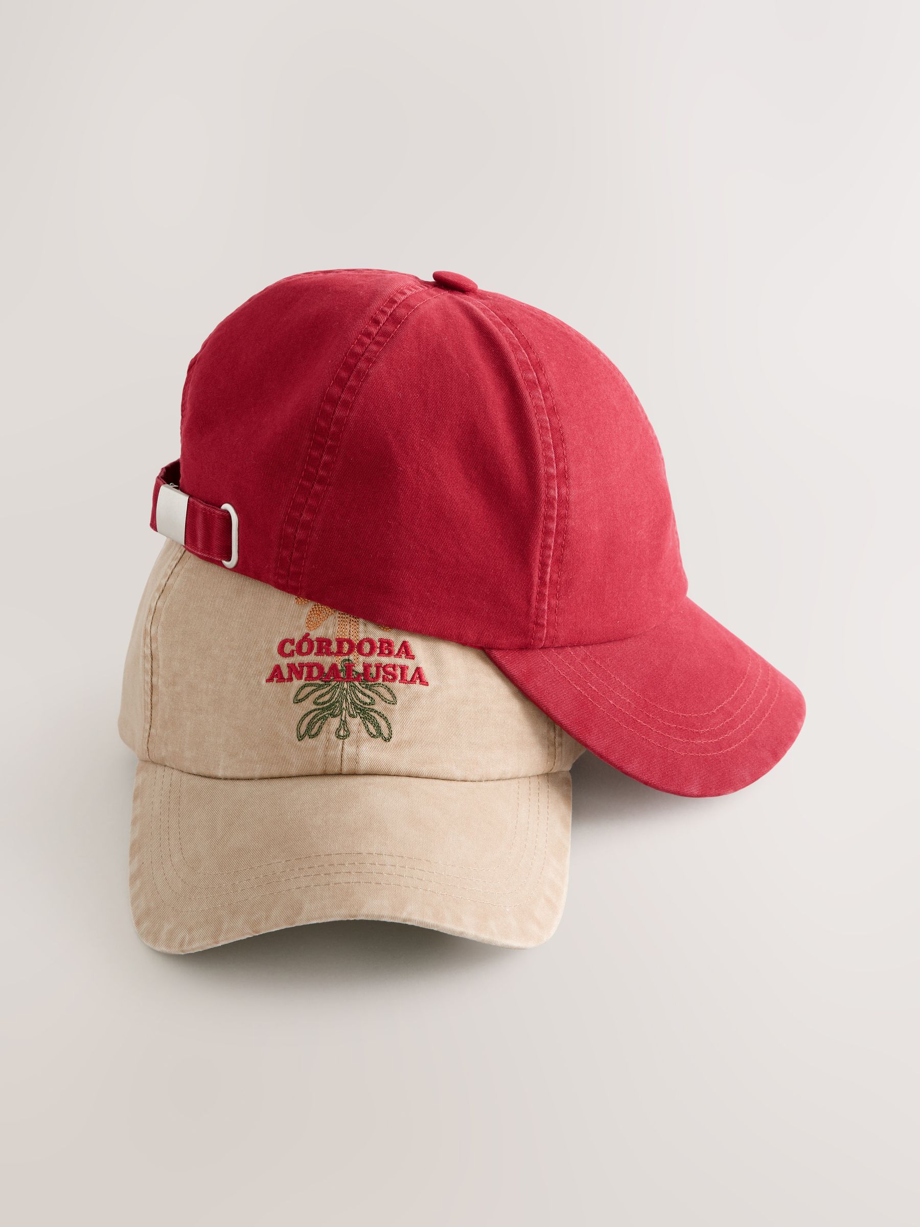 Buy Burgundy/Ecru - Caps 2 Pack from Next Japan