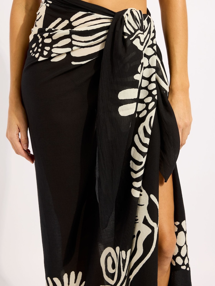 Seafolly Shells Pareo Black Cover-Up - Image 5 of 5 Seafolly Shells Pareo Black Cover-Up - Image 5 of 5