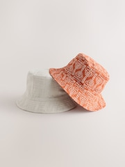 Burgundy/Ecru Bucket Hats 2 Pack - Image 1 of 5