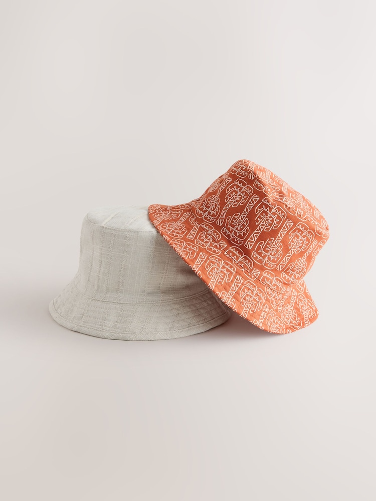 Burgundy/Ecru Bucket Hats 2 Pack - Image 1 of 5