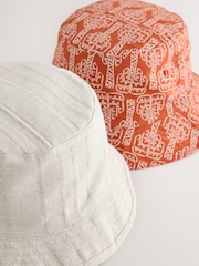 Burgundy/Ecru Bucket Hats 2 Pack - Image 4 of 5