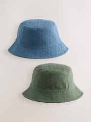 Khaki Green/Navy Blue Bucket Hats 2 Pack - Image 1 of 5