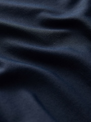 Marinha - Blusa de manga comprida com decote redondo e náilon macio e justo - Imagem 3 de 3