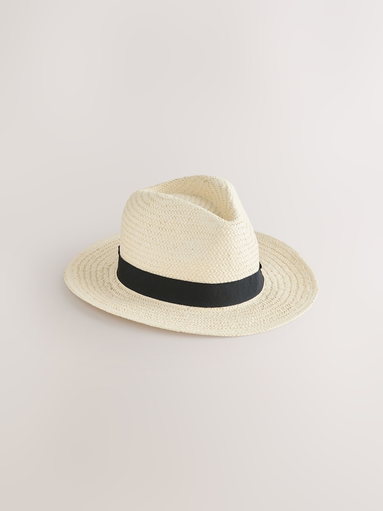 Cream - Panama Straw Hat - Imaginea 1 din 3 Cream - Panama Straw Hat - Imaginea 1 din 3