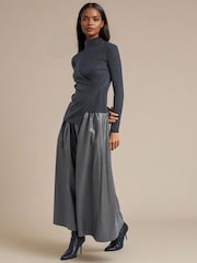 Religion Grey Sophie Full Maxi Skirt In Faux Leather With Pockets - Image 1 of 1
