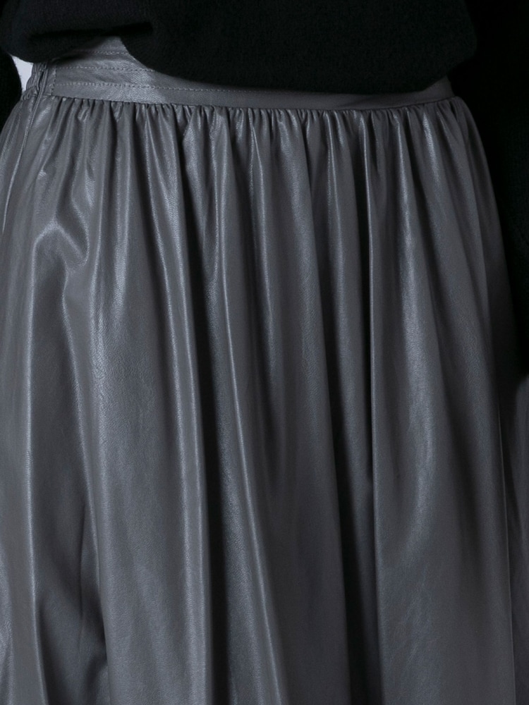 Religion Grey Sophie Full Maxi Skirt In Faux Leather With Pockets - Image 8 of 8