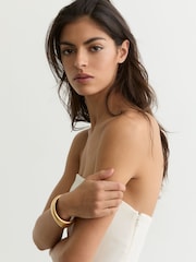 Reiss Ivory Leah Strapless Drape Wide-Leg Jumpsuit - Image 5 of 8