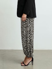 Religion Leopard Animal Print Helena Balloon Pants With Fitted Waistband And Elasticated Cuffs - Image 3 of 6