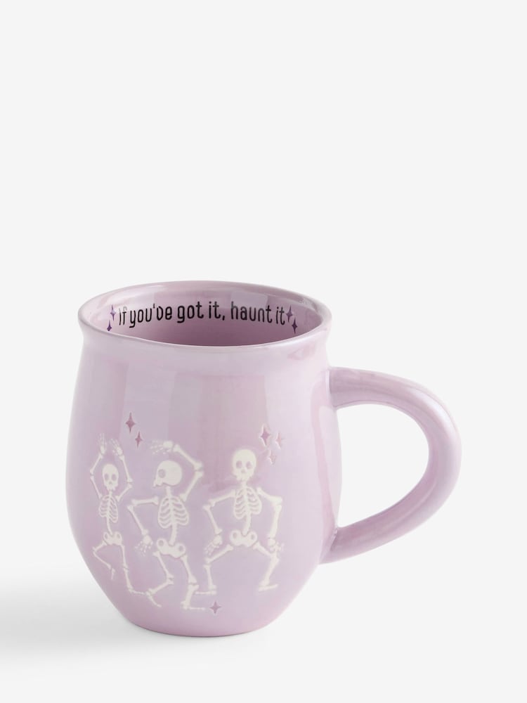 Lilac Purple Skeleton Halloween Mug - Image 3 of 3 Lilac Purple Skeleton Halloween Mug - Image 3 of 3