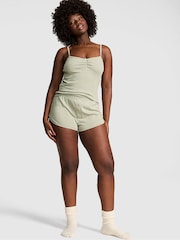 Victoria's Secret Pink Slate Green Pointelle Short Pyjama Bottoms - Image 1 of 2