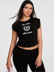 Victoria's Secret Pink Black Cotton T-Shirt - Image 1 of 2