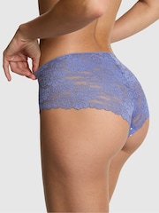 Victoria's Secret PINK Dusty Iris Blue Dog Print Hipster No Show Lace Trim Knicker - Image 2 of 2
