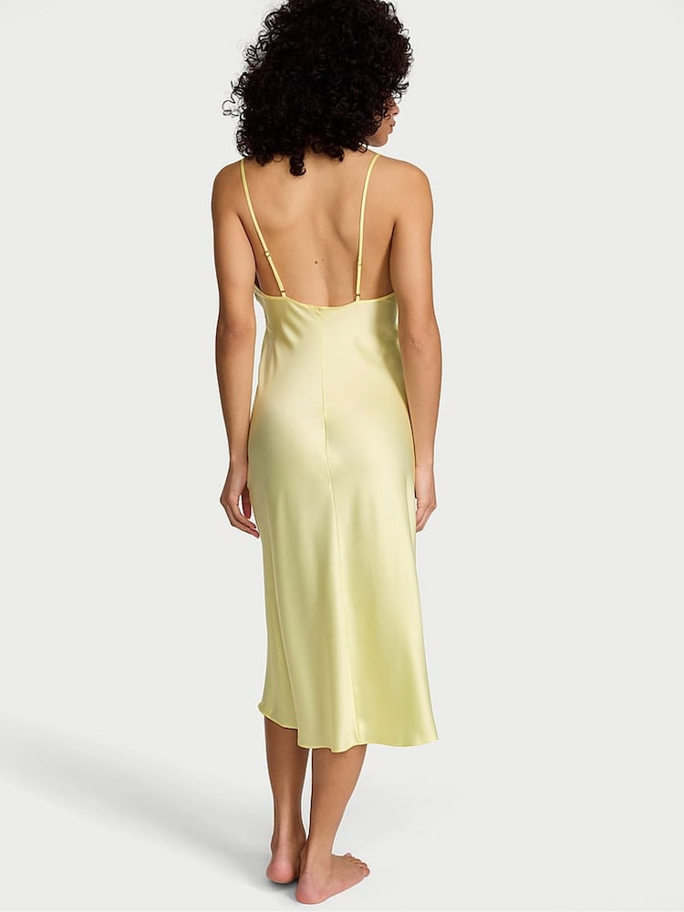 Victoria's Secret Lemonade Yellow Satin Midi Slip Dress - Image 2 of 3