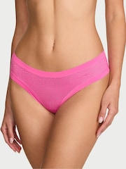 Victoria's Secret Flower Pink Thong Leopard Lace Knickers - Image 1 of 3