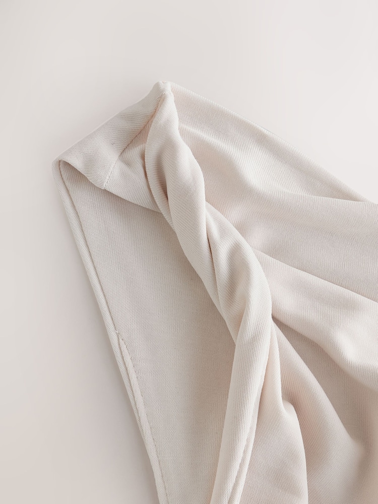 Ecru Polymodal Sleeveless Drape Top - Image 3 of 3