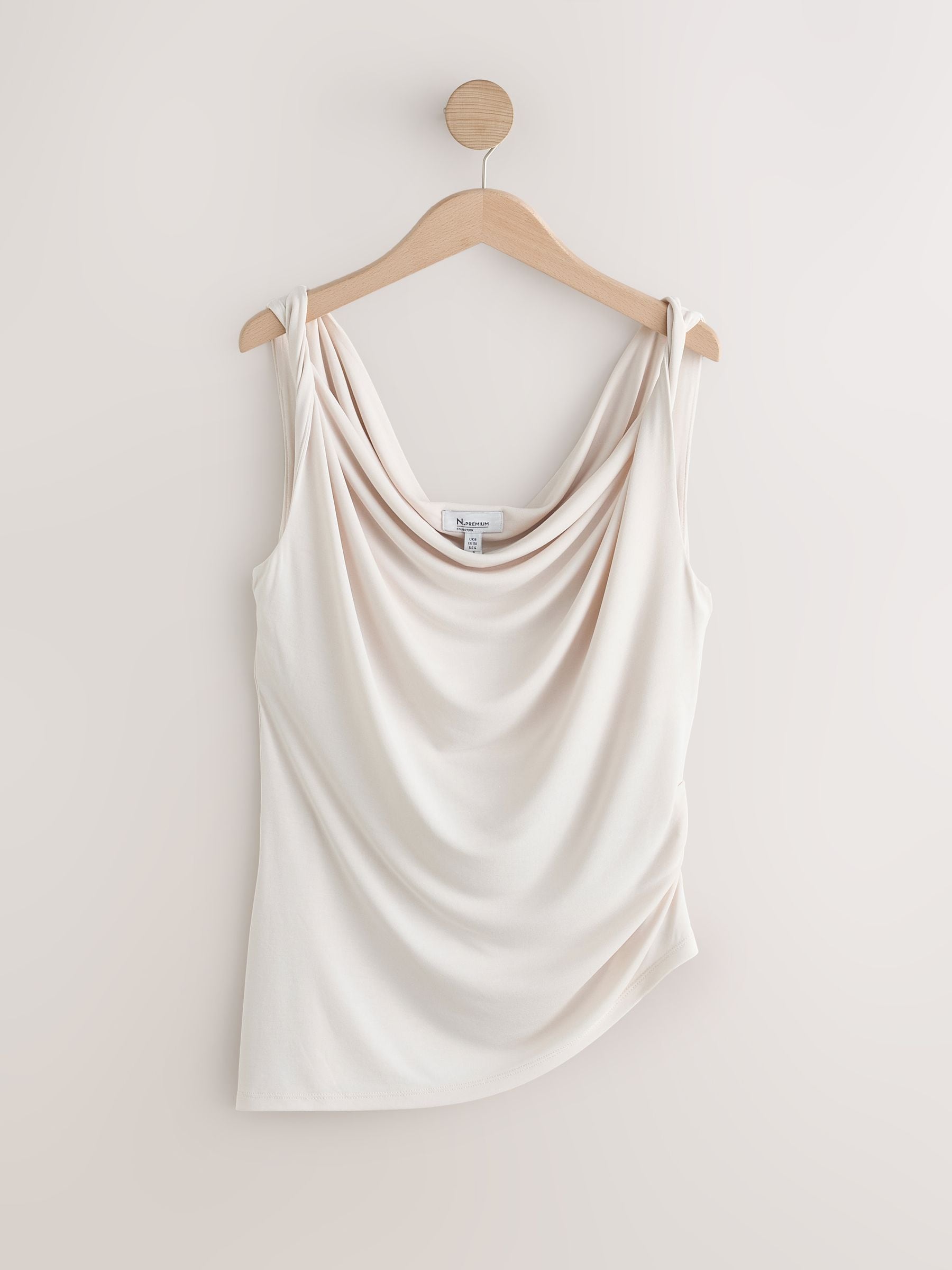 Buy Кремово-бежевий - N. Premium Sleeveless Drape Top з сайту Next