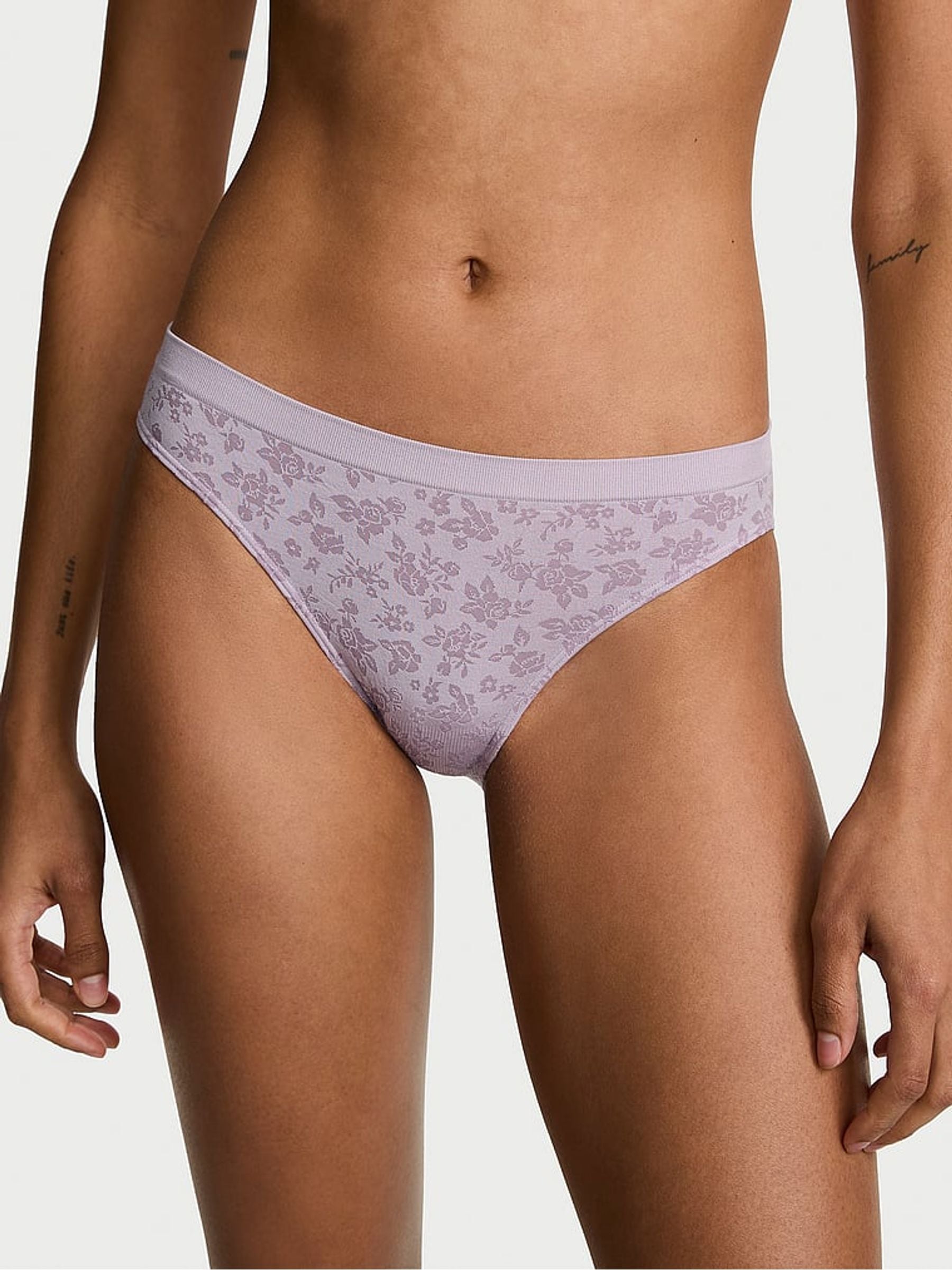 Victoria's Secret Crystal Lilac Purple Bikini Floral Knickers