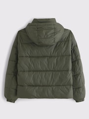 Abercrombie & Fitch Green Hooded Puffer Coat - Image 2 of 4