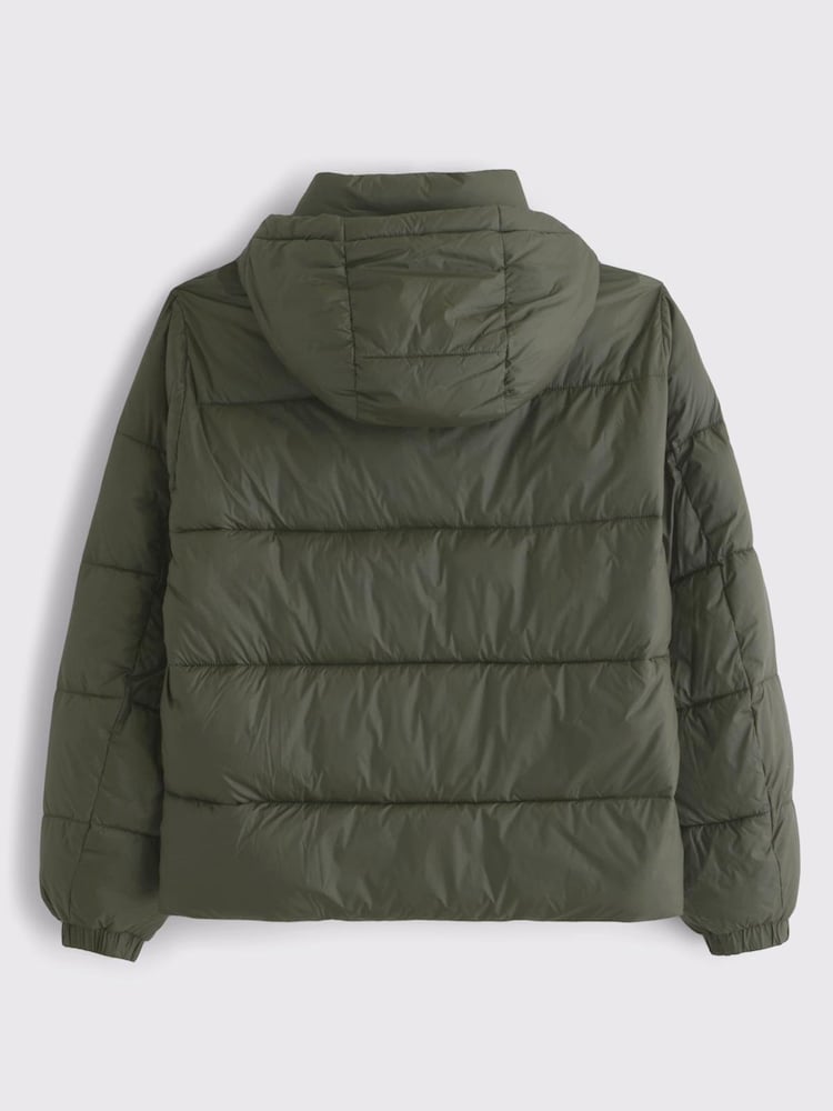 Abercrombie & Fitch Green Hooded Puffer Coat - Image 2 of 4 Abercrombie & Fitch Green Hooded Puffer Coat - Image 2 of 4