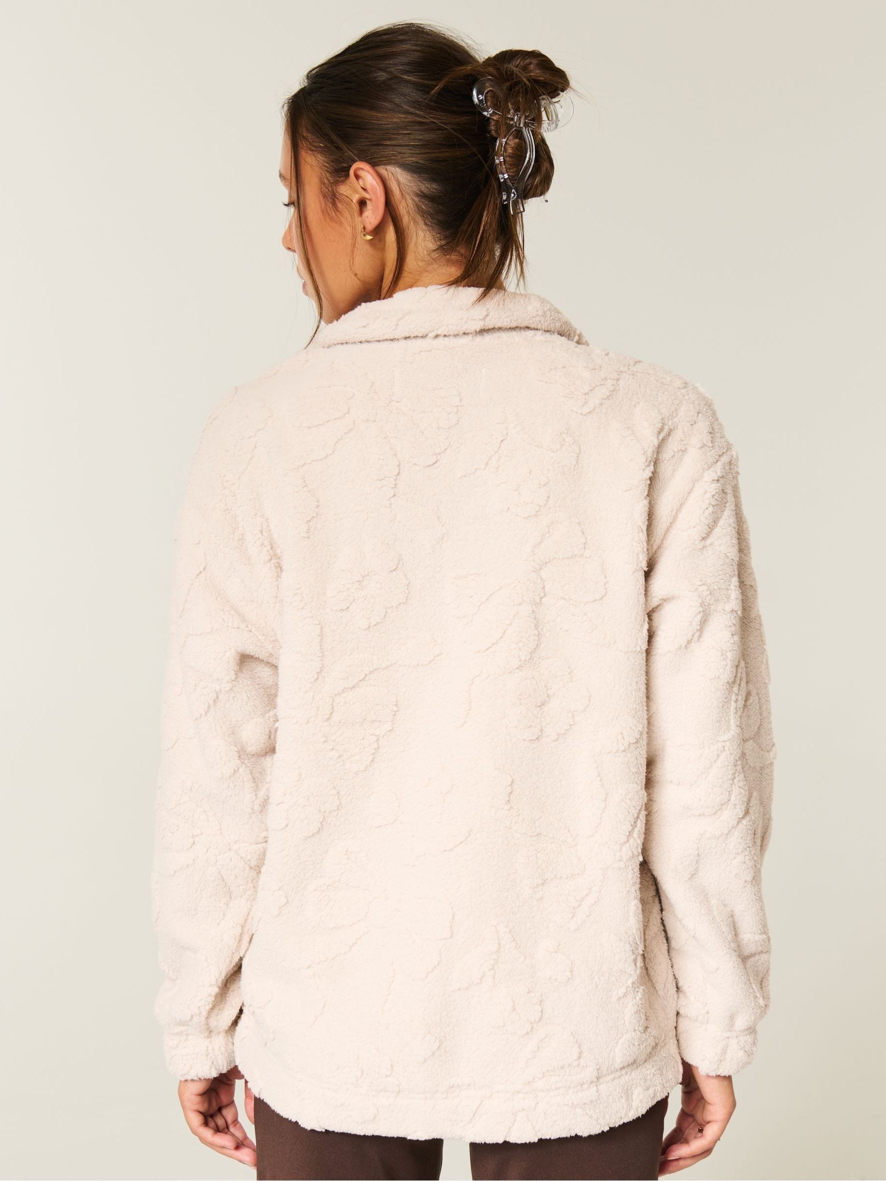 Buy Hollister Cream Gilly Hicks Embroidered Full Zip Sweatshirt