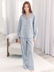 Chelsea Peers Sateen Stripe Long Pyjamas Set - صورة 1 من 6