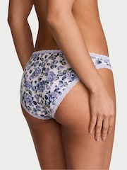 Victoria's Secret Lavender Purple Floral Bikini Cotton Lace Trim Knickers - Image 2 of 2