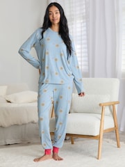 Chelsea Peers Blue Tencel™ Modal Twinkling Sky Long Pyjama Set - Image 2 of 7