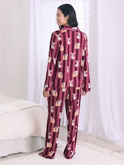 Chelsea Peers Purple Fox and Hare Long Pyjamas Set - Image 2 of 6