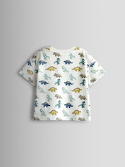 JoJo Maman Bébé Green Dino 2-Pack Short Jersey Pyjamas - Image 5 of 15