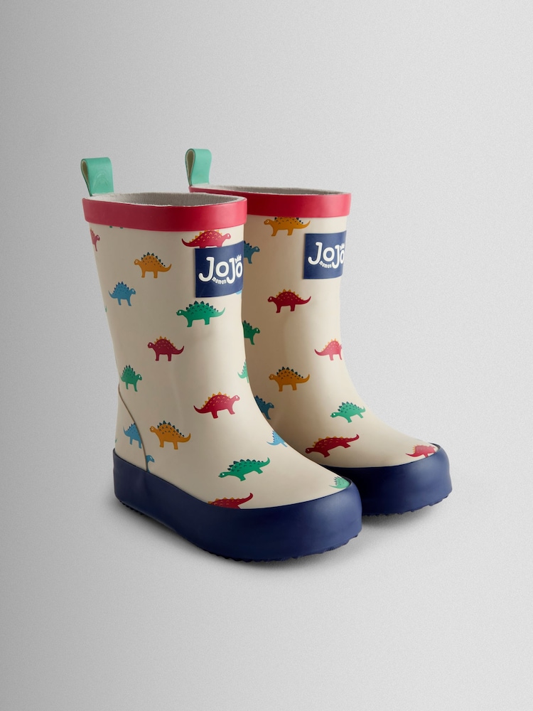 JoJo Maman Bébé Stone Dino Print Wellies - Image 2 of 5