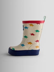 JoJo Maman Bébé Stone Dino Print Wellies - Image 4 of 5